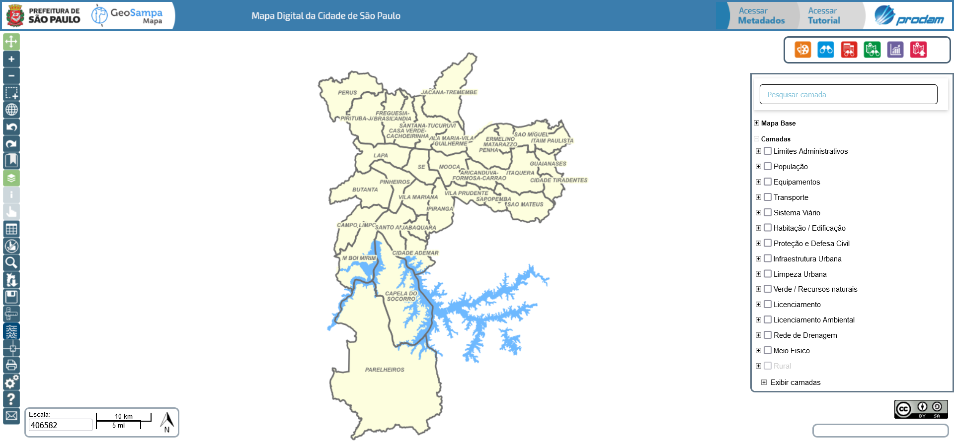 tela inicial do GeoSampa